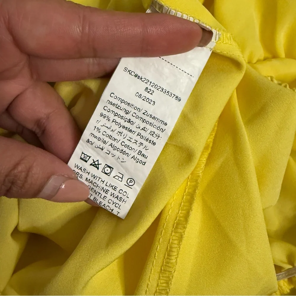 SHEIN Embroidered Floral Yellow Dress